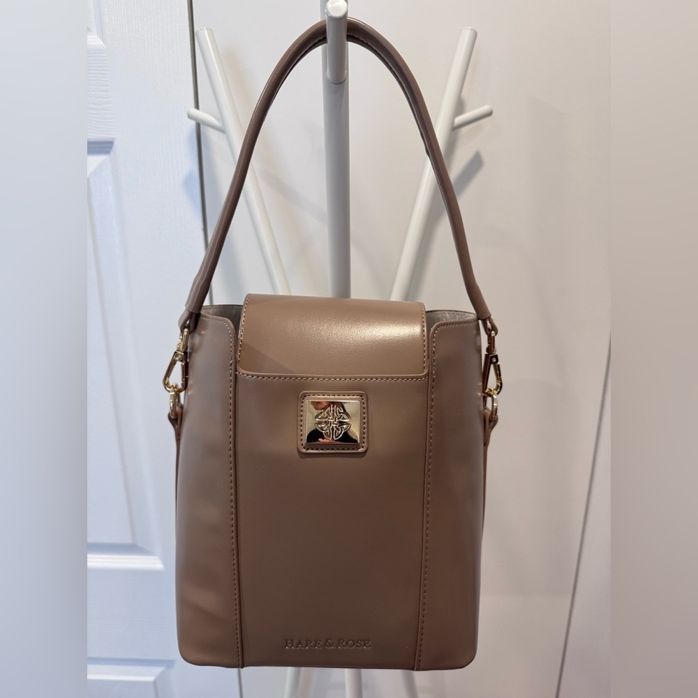 Hare & Rose Mini Bucket Handbag/Purse in Sandstone NEW